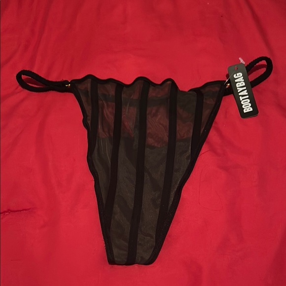 BootayBag White Eyelet Lace, Italian Summer, & Black Stripe Thong - Picture 4 of 5